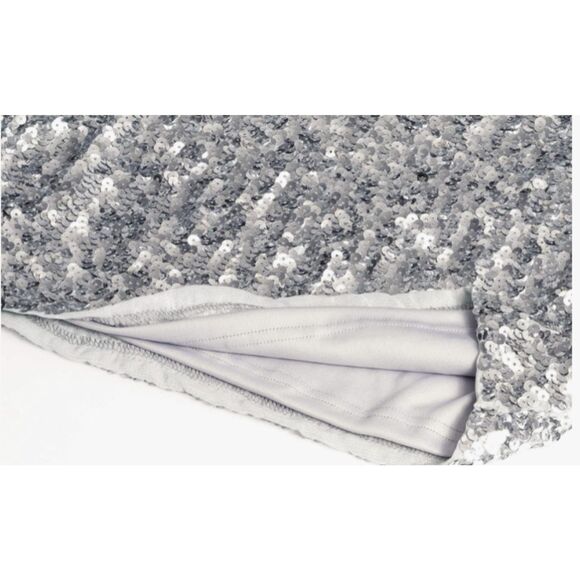 Maner Women’s Sequin Mini Skirt with Side Split Silver Size 2XLarge NWT - Picture 3 of 3